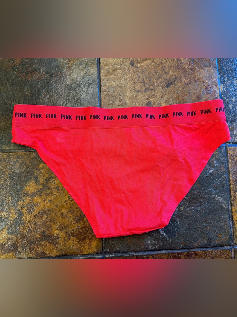 PINK Victoria's Secret Red & Light Blue Cotton Bikini Panty Set - Picture 4 of 16